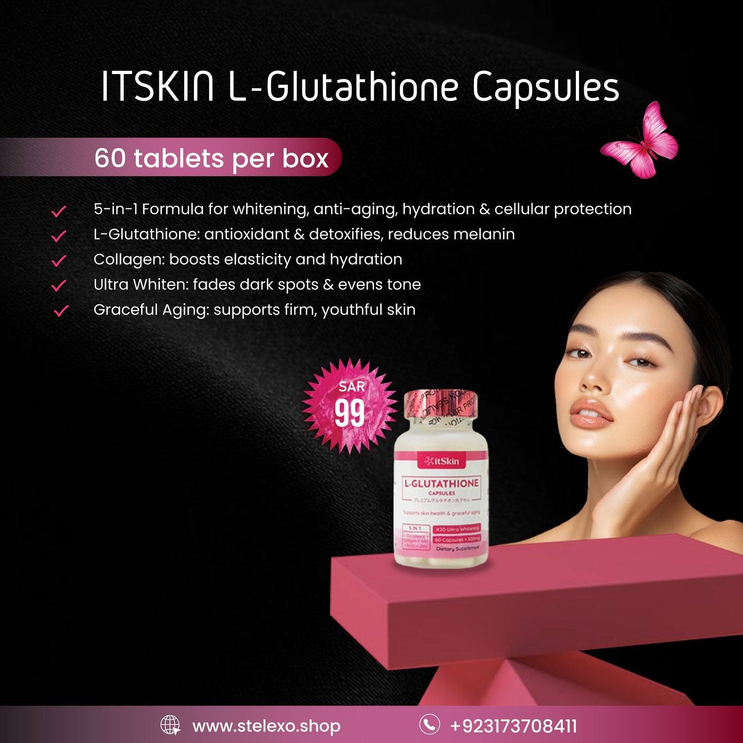β¨ L-Glutathione Skin Brightening Capsules β Glow From Within π (PACK OF 2)