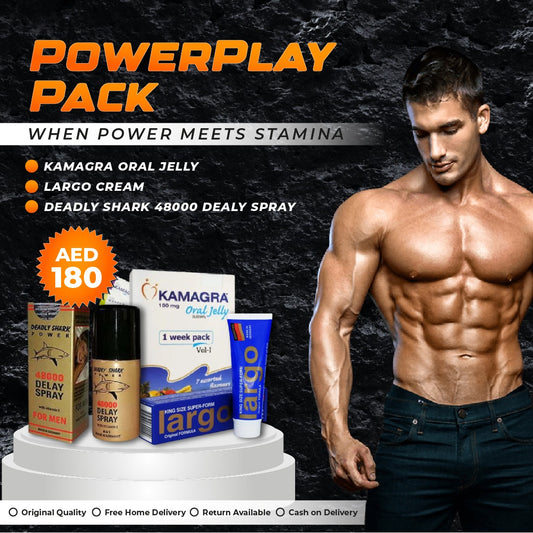 💪 Men’s Performance Pack – Delay Spray + Kamagra Oral Jelly + Largo Cream
