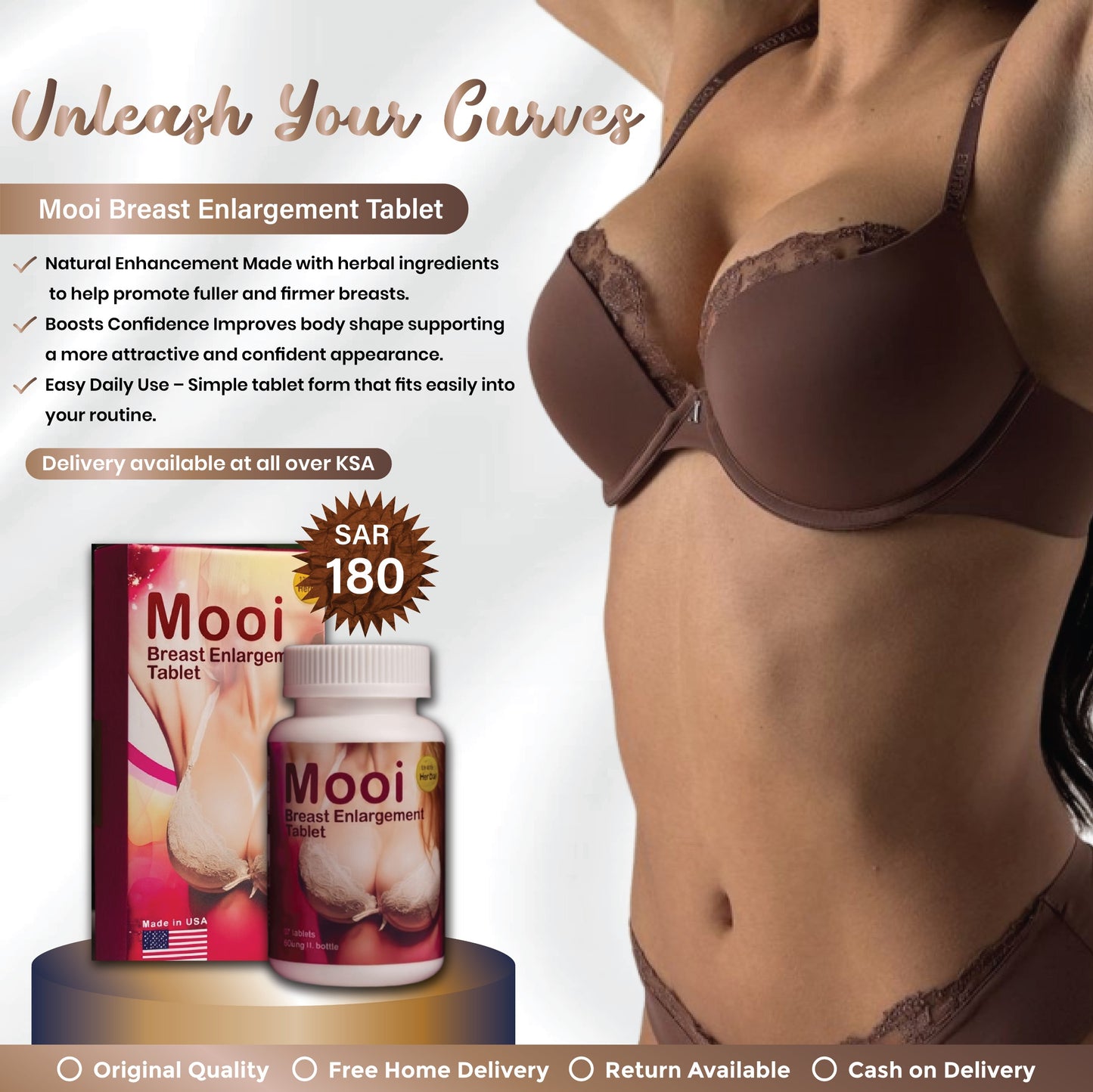 🌸 Mooi Breast Enlargement Tablets | Natural Herbal Formula 💊